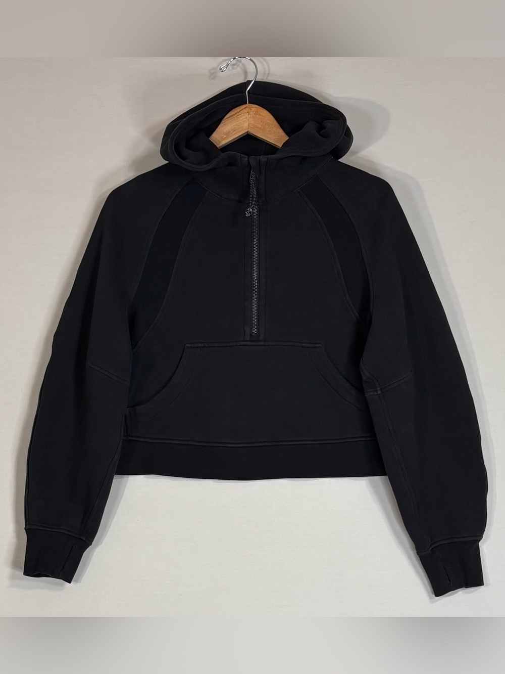 Lululemon Scuba Funnel Neck Half Zip Cropped Hoodie Black XS/S